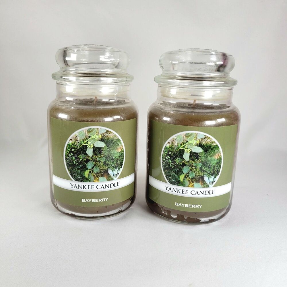 NEW Yankee Candle 22 Oz Retired Bayberry Scent Large Glass Jar Single Wick Lot 2